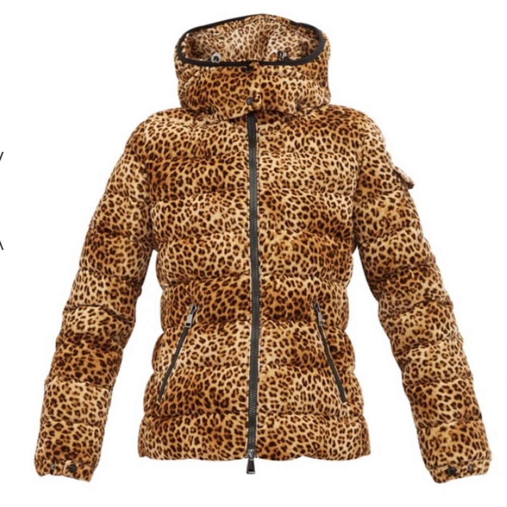 MONCLER BADY LEOPARD PRINT DOWN COAT - Picture 2 of 10